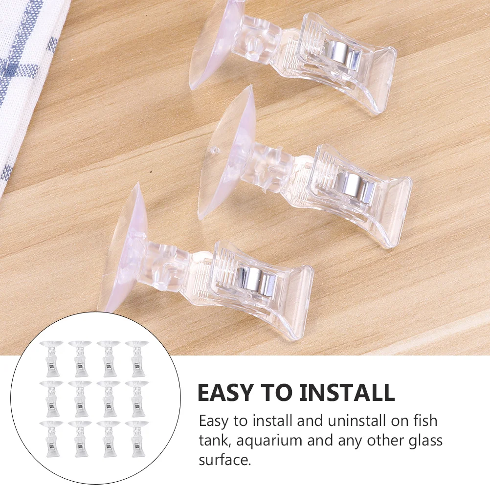 

15pcs Feeding Clip For Fish Tank Durable Ps Material Aquarium Sucker Clamp Portable Seaweed Clip Feeding Tool Aquarium