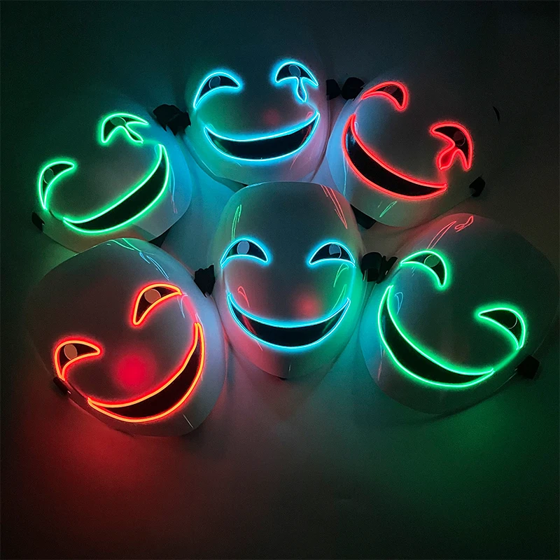 Halloween LED Purge Mask, Luminous Neon Headwear, Flashing Party Mask for Carnival, Cosplay Supplies, New Design