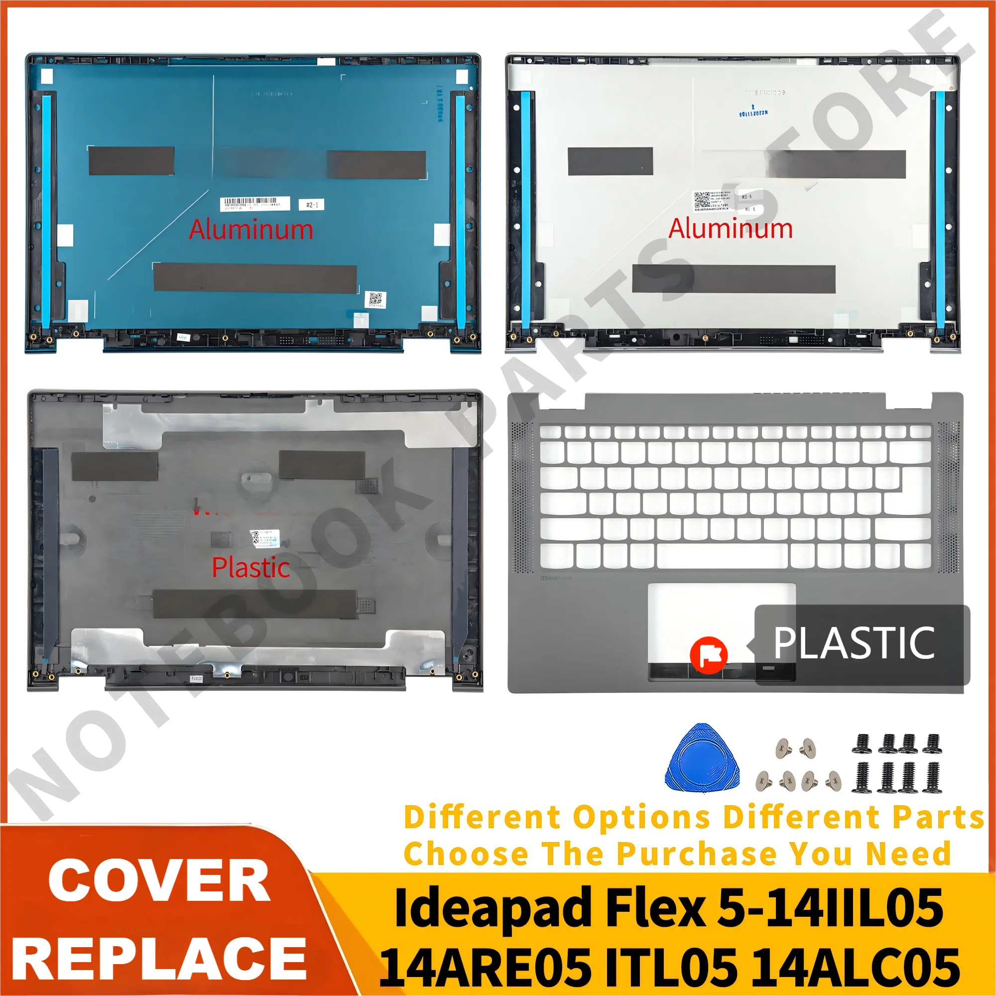 

НОВЫЕ детали для Ideapad Flex 5 14ARE05 5-14ITL05 5 14ALC05 5-14IIL05, детали задней верхней крышки, петли, упор для рук, замена металла/пластика