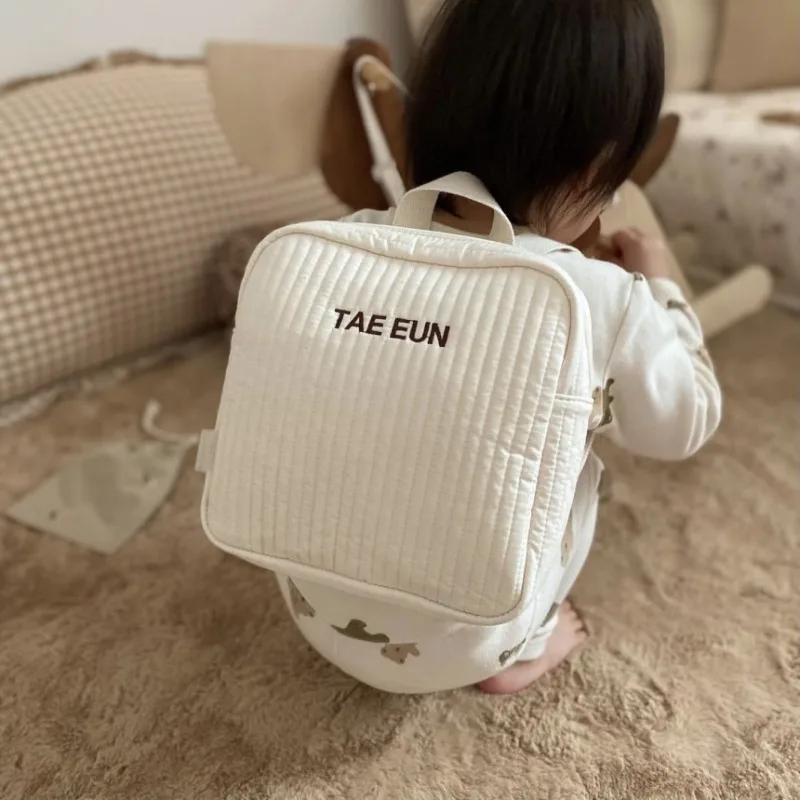 

Kindergarten Name Embroidery Schoolbag Personalised Anti Lost Quilted Children's Shoulder Bag