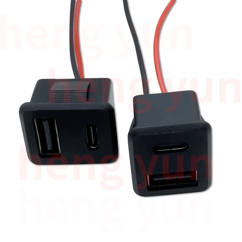 Double layer A+type-c double layer socket USB A female lamp charging socket power socket with cable connector