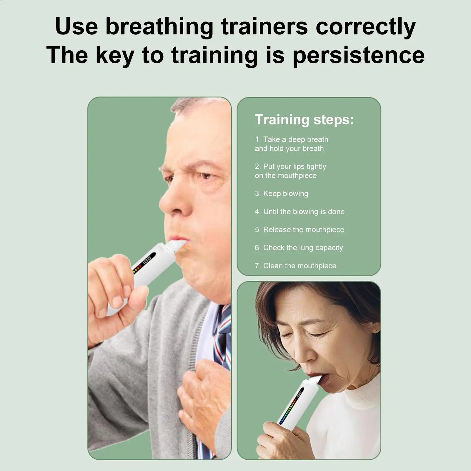 

Тренажер для легких, ежедневный тренажер для дыхания, легкий инструмент для тренировки легких, для кардио, дома, на открытом воздухе, для путешествий, йоги, тренировок для взрослых и детей