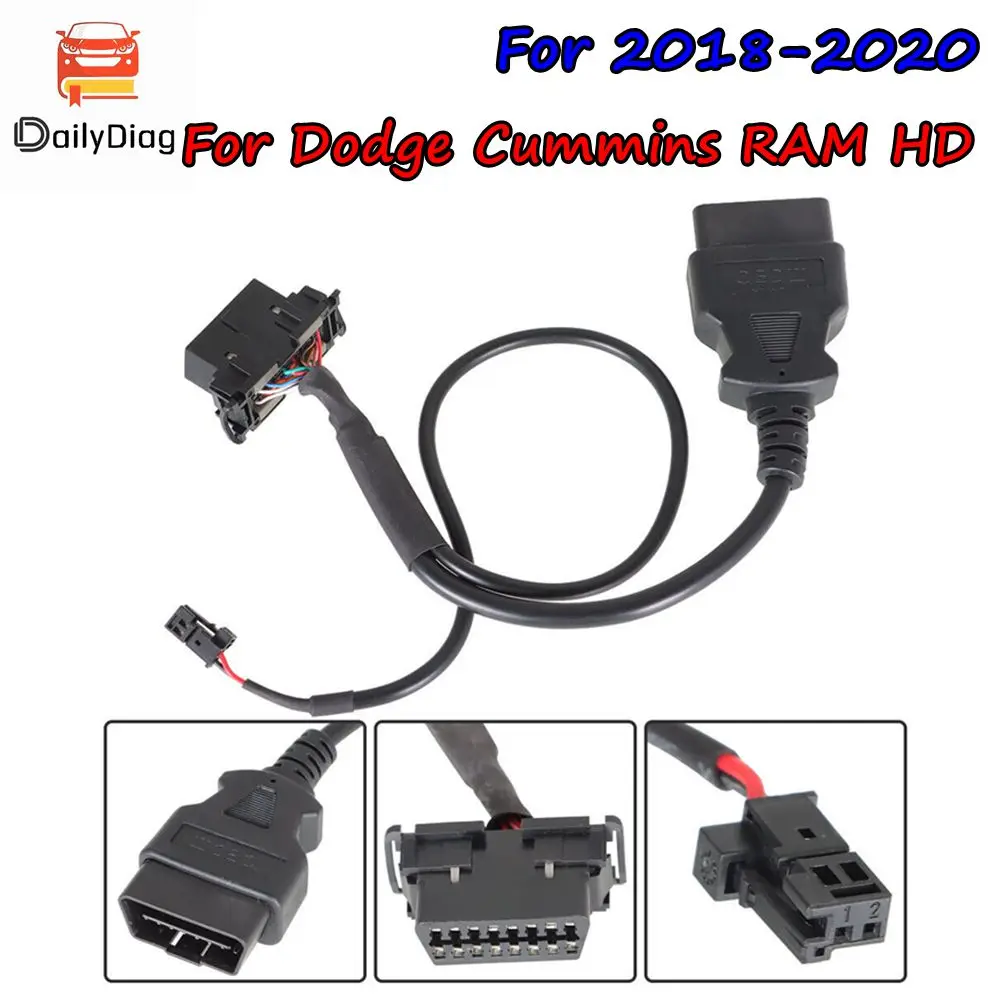 Newest OBD2 Cable Stable Connection Security Gate Bypass Adapter  Replacement Fit for 2018-2020 Dodge Cummins RAM HD