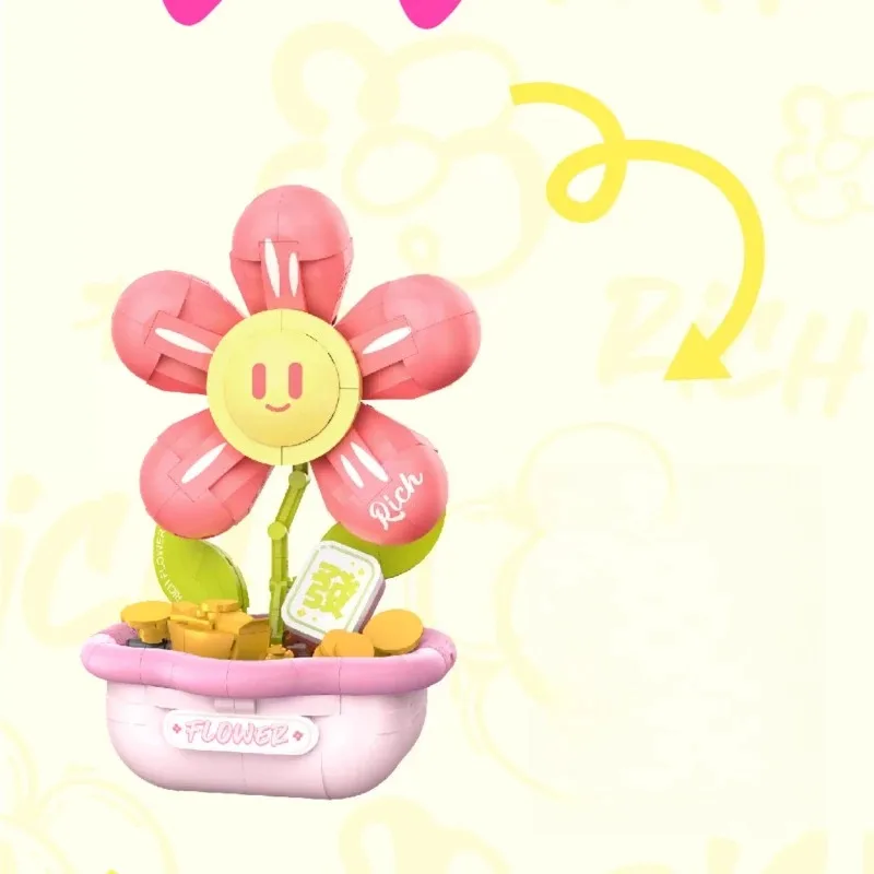 ต้นไม้เงิน SEMBO บล็อกตัวต่อสร้างสรรค์ ประกอบเองเป็นช่อดอกไม้ ต้นสนสีเขียว ของตกแต่งโต๊ะทำงาน ของเล่น DIY สำหรับตกแต่ง