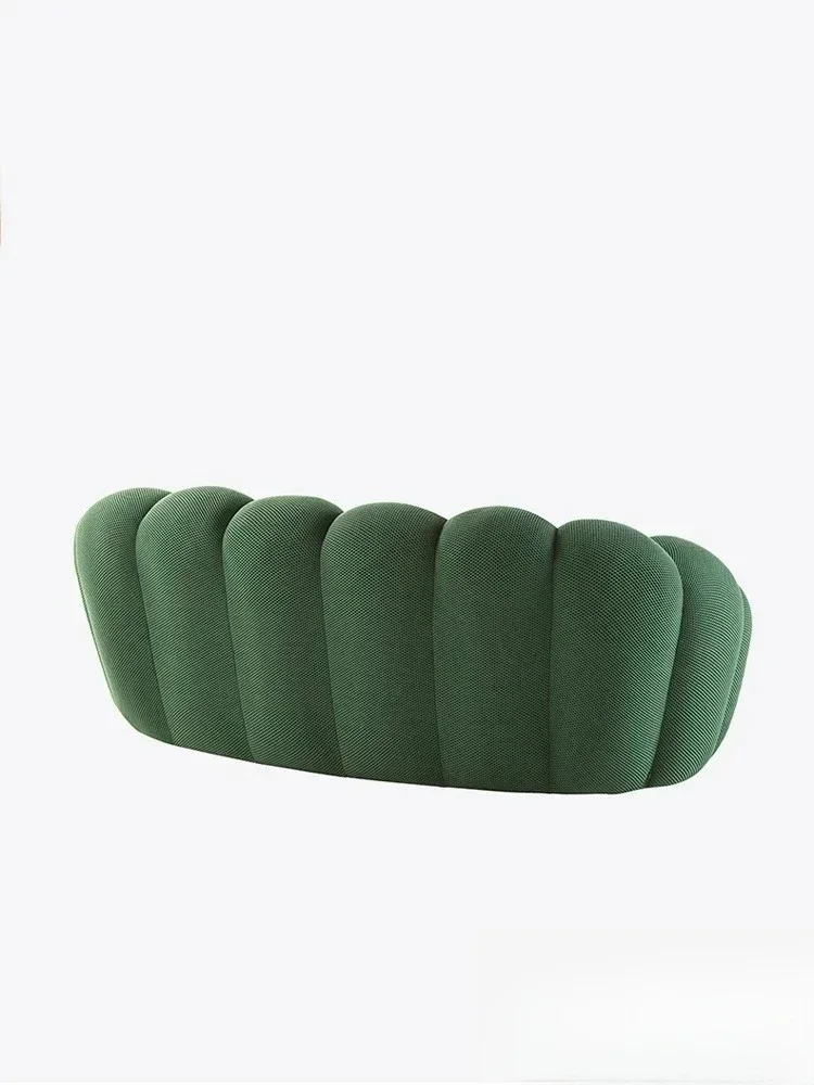 Cloud Curved Sofa Stylish Fabric Designer Couch Fluffy Cloth Sofa Sets Modular Football Sofa for Living Room Furniture - view 4