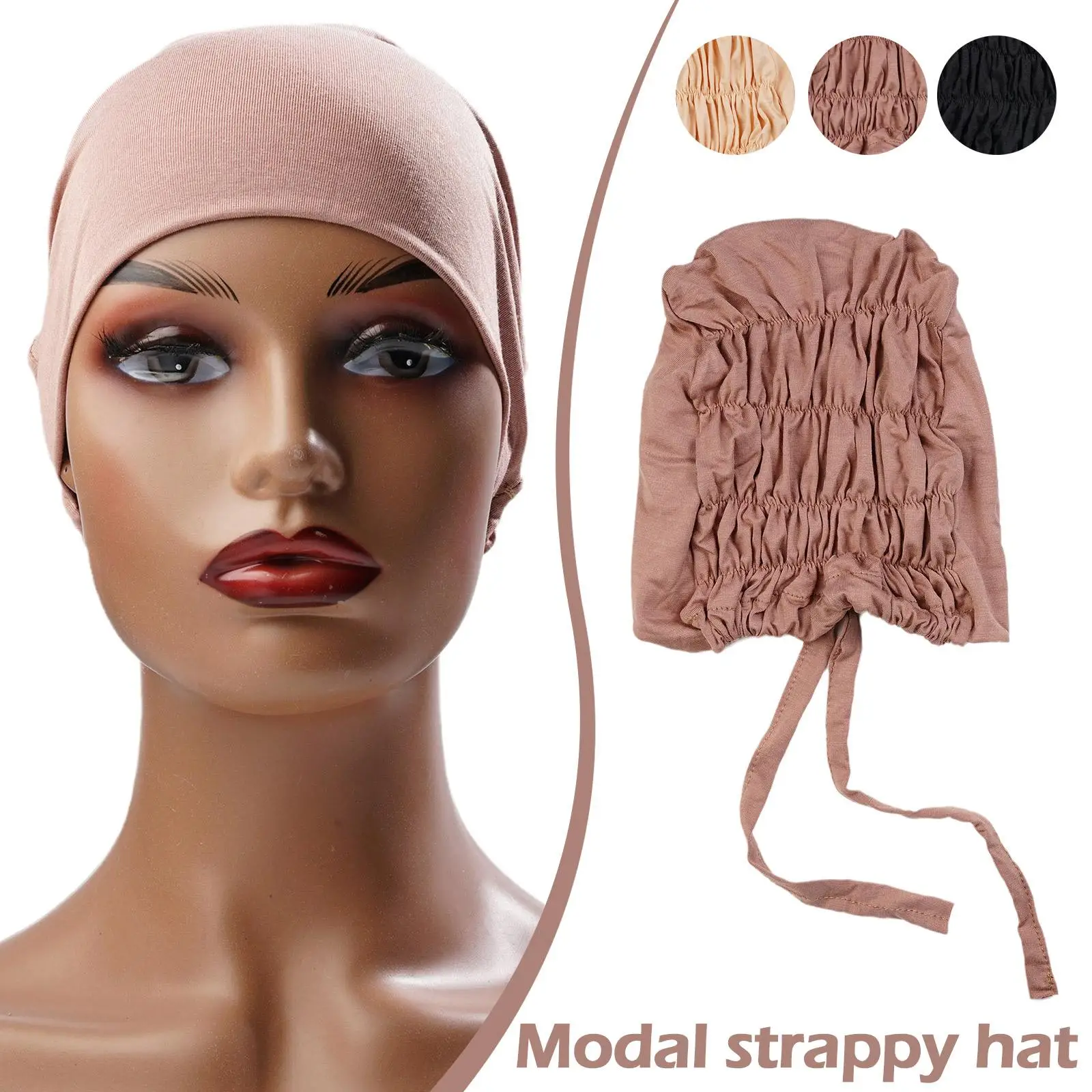 Satin Lined Hijab Under Scarf Muslim Elastic Soft Modal Undercap Tie Headband Hijab Tube Caps Turbante Inner Breathable Hij M4h5