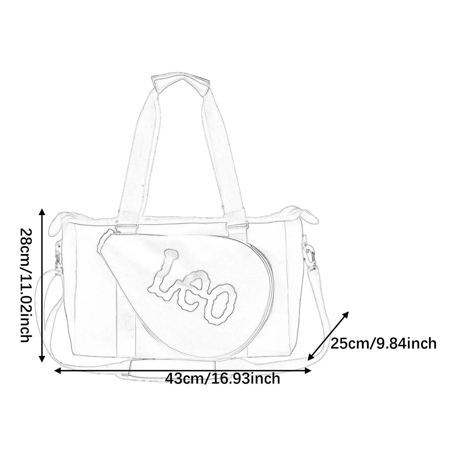 

Duffel bag for use in gym with zip closure for men and women