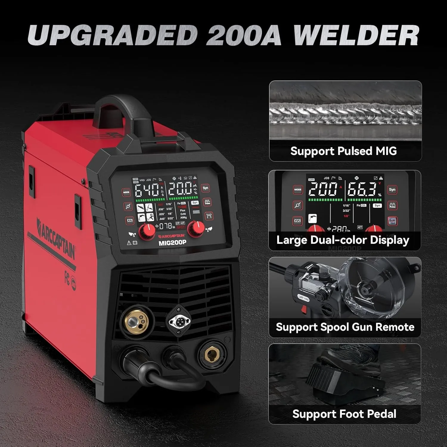 Pulse MIG Welder MIG200P 110V 220V Welder Aluminum Welding 7 in 1 Mutiprocess Welding Machine Seeking Distributors