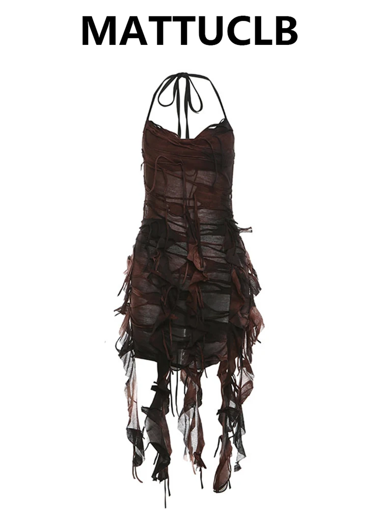 2026 Sommer Damen Dark Academia Chiffon Neckholder-Top Kpop Kleid Y2k Gyaru Coquette Cami Tops 2000er Koreanisch Hot Sexy Camisole Punk