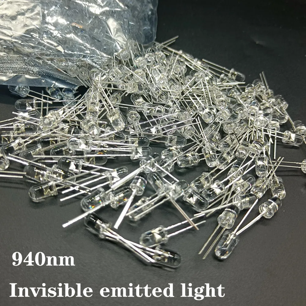 1000pcs 5mm 850nm Visible 940nm Lnvisible Lnfrared IR Launch Emission LED Night Vision Luminous Diode LED Lamp Lighting