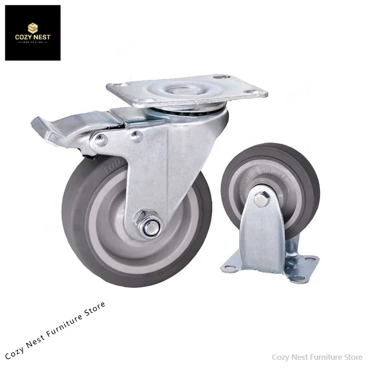 4pcs 3inch 4inch Swivel Wheels with Brake Industrial Castors Medium Heavy Duty Caster for Flycase Flight Case Cabinet Trolley