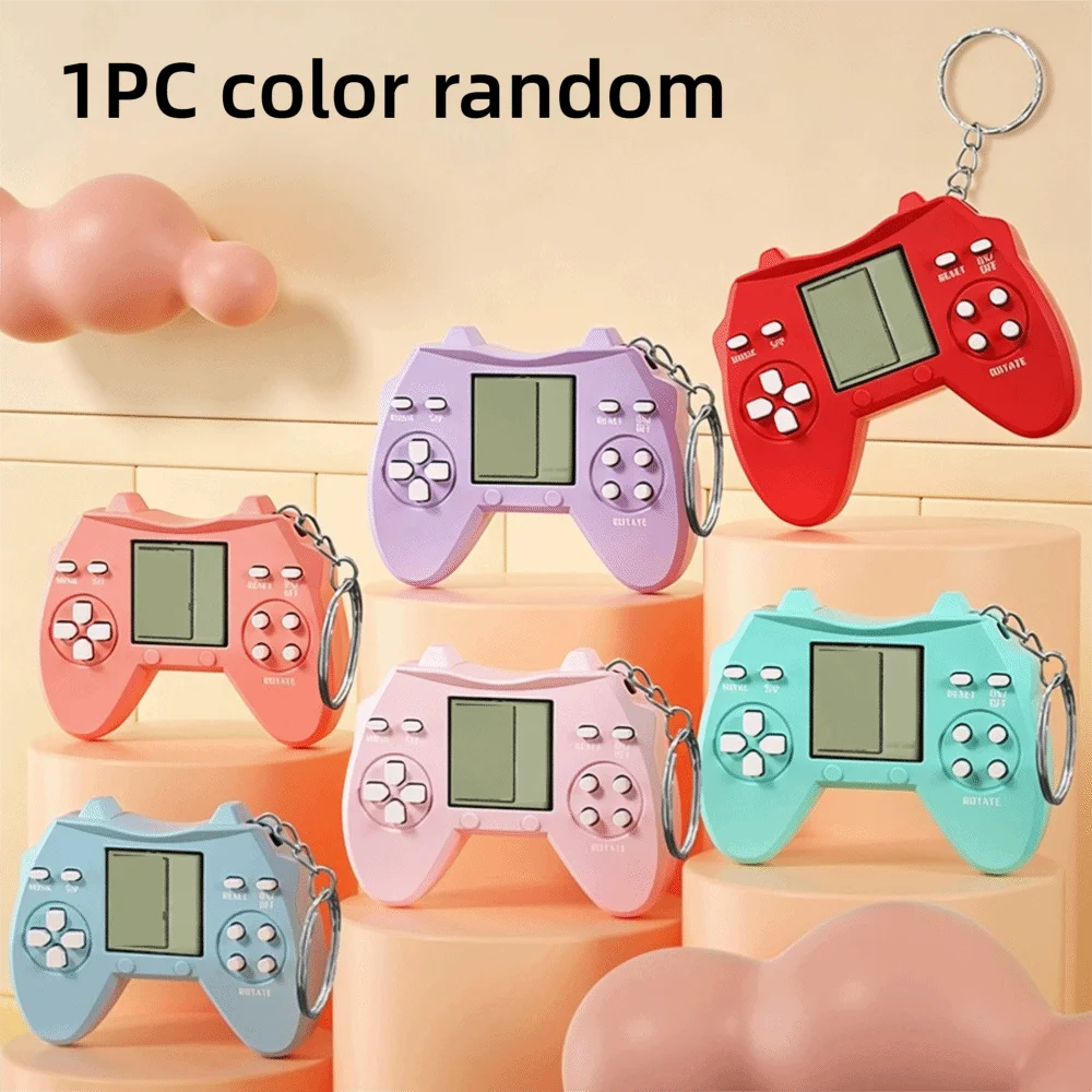 Mini Handheld Game Console Game Toy Console Backpack Charm Classic Game Console Keychain Nostalgic Gift Stress-relieving Pendant