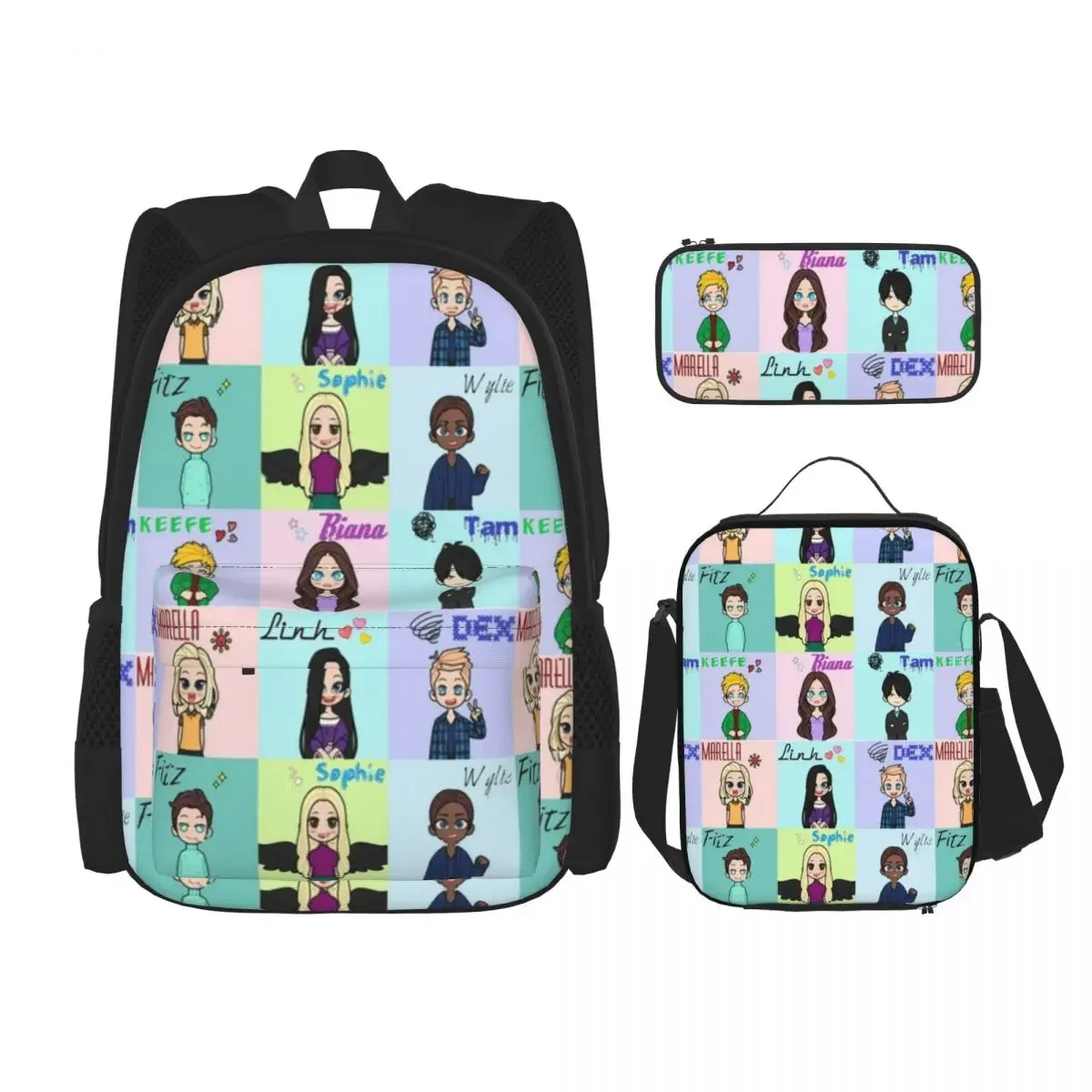 Keeper Of The Lost Cities Character Backpacks Bookbag Students School Bags Kids Rucksack Lunch Bag Pen Bag Three-Piece Set