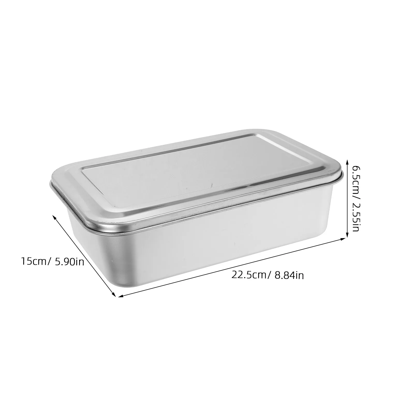 Stainless Steel Tiramisu Baking Pan Rectangular Tray with Lid for Cake Baking Storage Display Multipurpose Oven Safe
