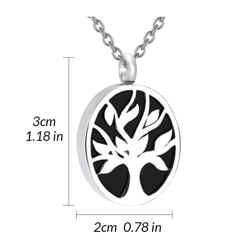 Tree Of Life Urn Necklace Cremation Jewelry Keepsake Necklace Stainless Steel Memorial Ashes Pendant Necklaces Gifts