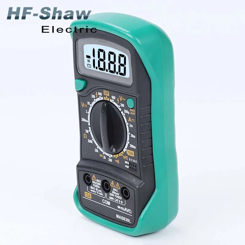 جهاز قياس متعدد رقمي عالي الجودة MAS830B جهاز اختبار احترافي يعمل بالتيار المتردد والتيار المستمر مع مشبك لوحة ذكية للبيع راسم الذبذبات