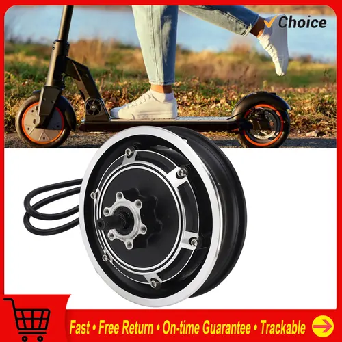 Motor de cubo de patinete eléctrico, 48V, 1000W, Motor de cubo de freno de disco sin escobillas para bicicleta eléctrica, neumático exterior de 10 pulgadas