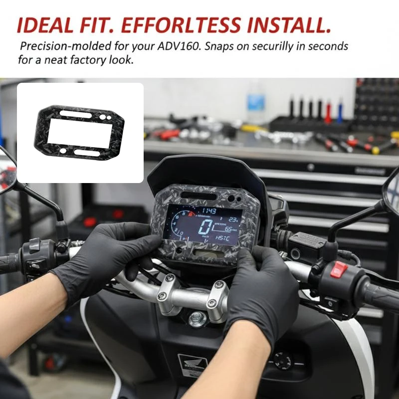 

For ADV 160 Panel Gauge Cover Protector Black/Carbon/Fiber Fiber Design With Tape 1PCS