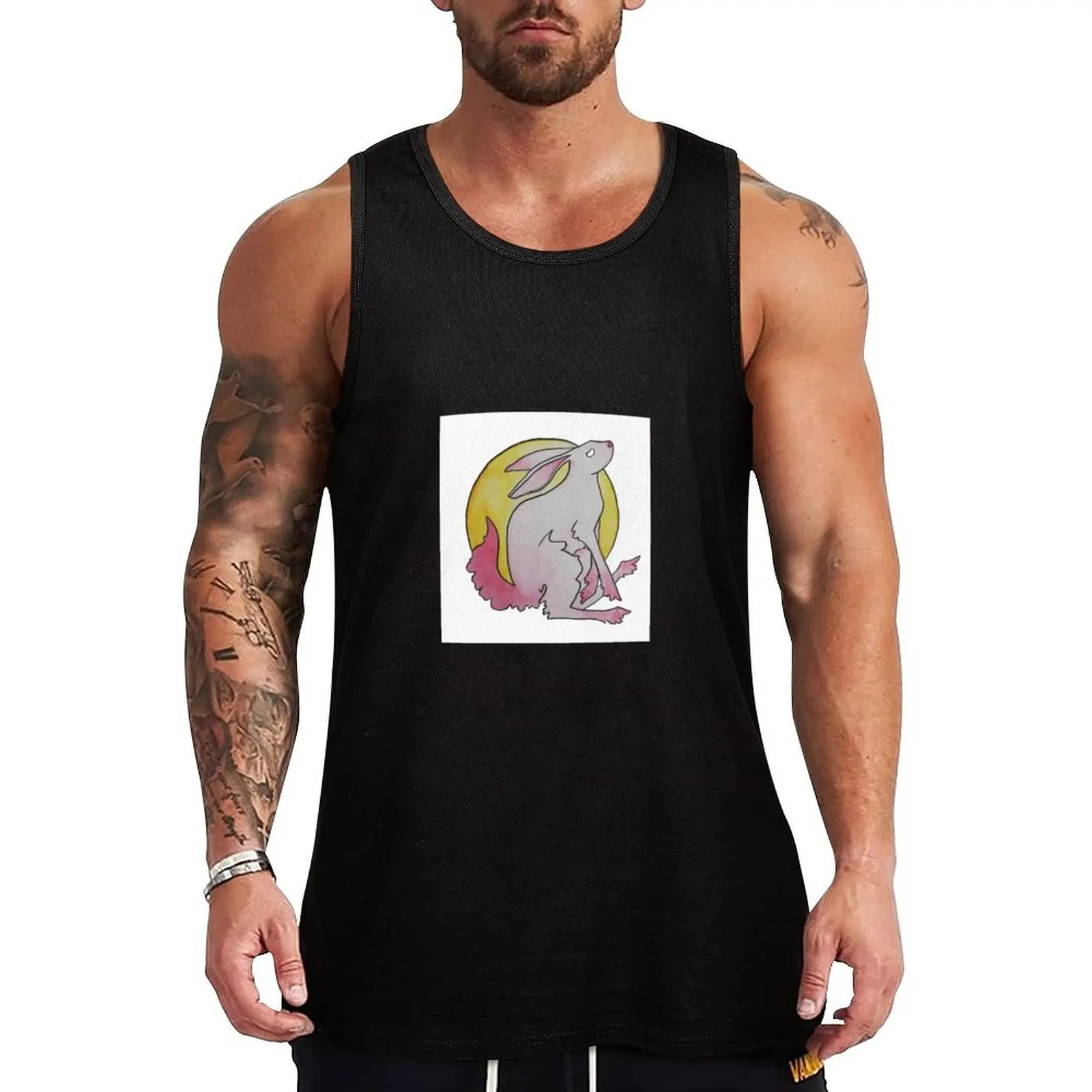 pink bunny Tank Top gym t-shirts Men's clothing