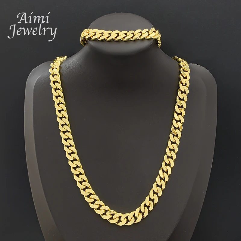Top Quanlity Dubai 18K Gold Plated Jewelry Set for Woman Golden Choker Necklace Bracelet Jewellery African Party Wedding Gifts