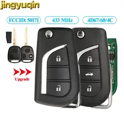 Jingyuqin Upgrade pilot z kluczykiem samochodowym 4D67/68/4C Chip 433MHZ 50171 dla Toyota Prius 2 Hilux Etios Vios Innova SW4 Camry TOY43