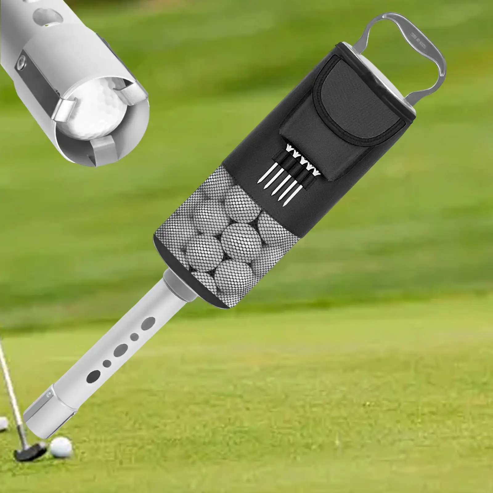 

Golf Ball Retriever Tube Nylon Pocket Storage Golf Ball Pick