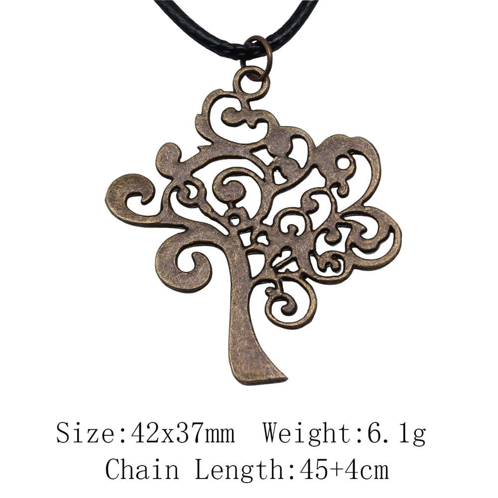 Father'S Day Necklace Leather Chain 45Cm Tree Of Life Tree Accessories For Bracelets Necklaces & Pendants