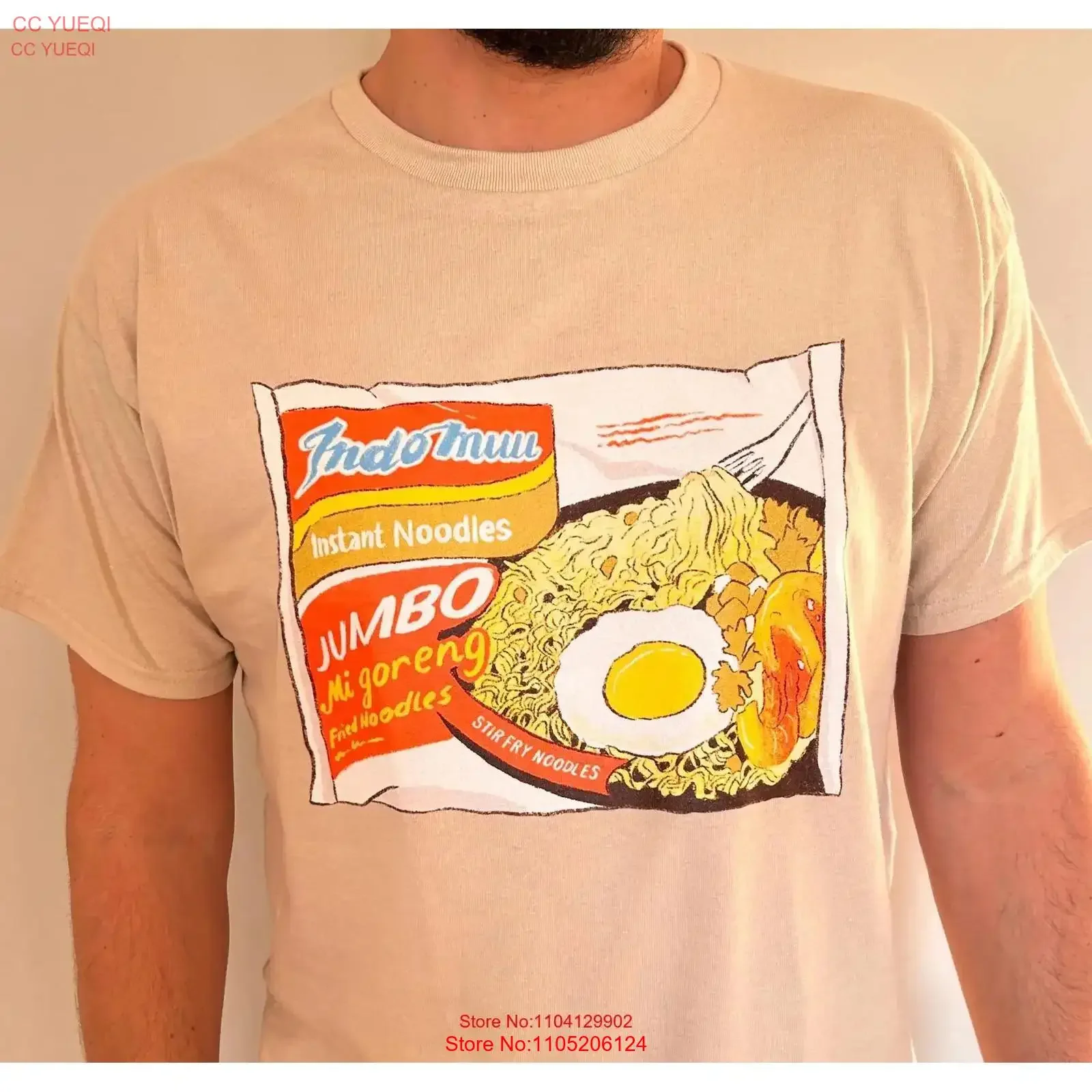 Camiseta de fideos instantáneos, diseño divertido de comida, amante asiático de Indome, ropa de comida malaya Mee Goreng, vintage, lavada, versátil