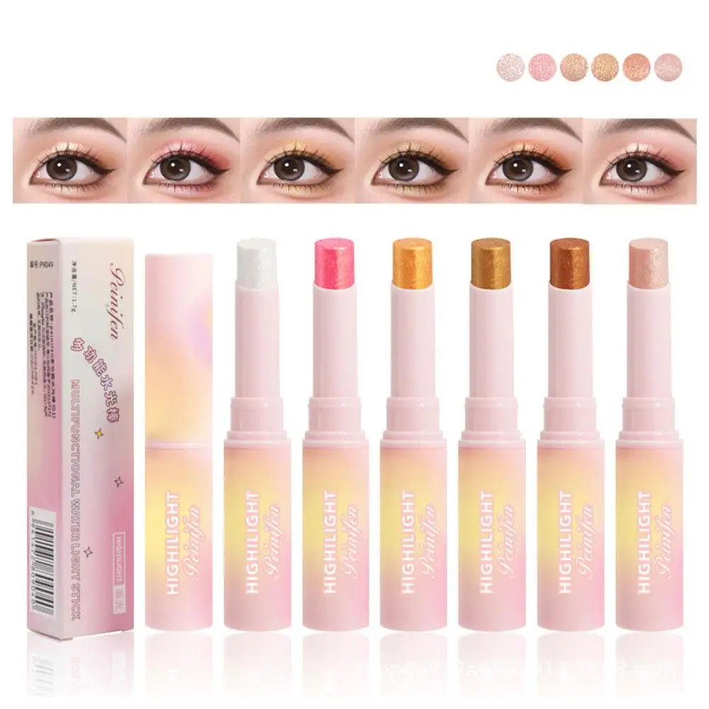 Blendable Crystal Jelly Shimmer Highlighter อายแชโดว์ Lip Contour Eye Brightening Stick Shimmer Shadow Shiny Balm Fac K4Y6