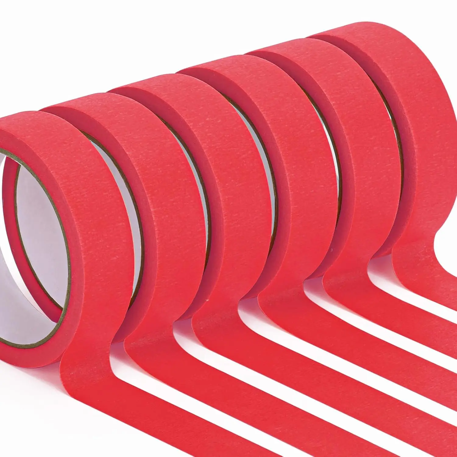 2rolls Red Painters Tape-Masking Tape Multi-Surface, Smart Adhesion, Indoor & Outdoor -  Paint Tape for DIY, Labeling, Art, Car view 2