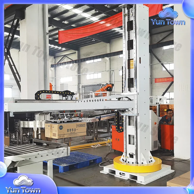 Automatic Column Palletizer Machine PLC Core Robot Carton Box Packer Case Packaging Line for Manufacturing Plants Industrial