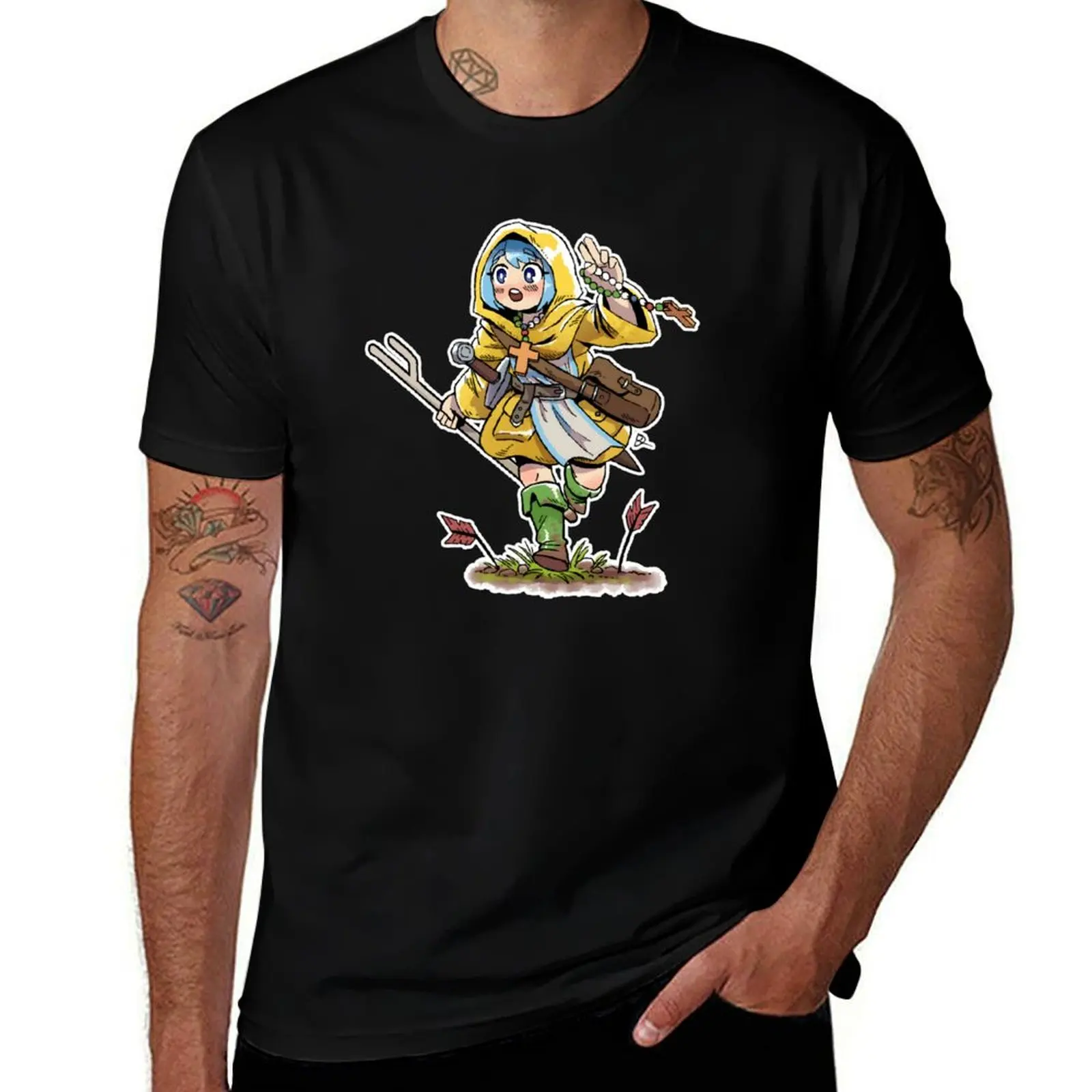 Luce the Vatican Mascot T-Shirt Casual Loose Short Sleeve Tee for Men T-Shirt