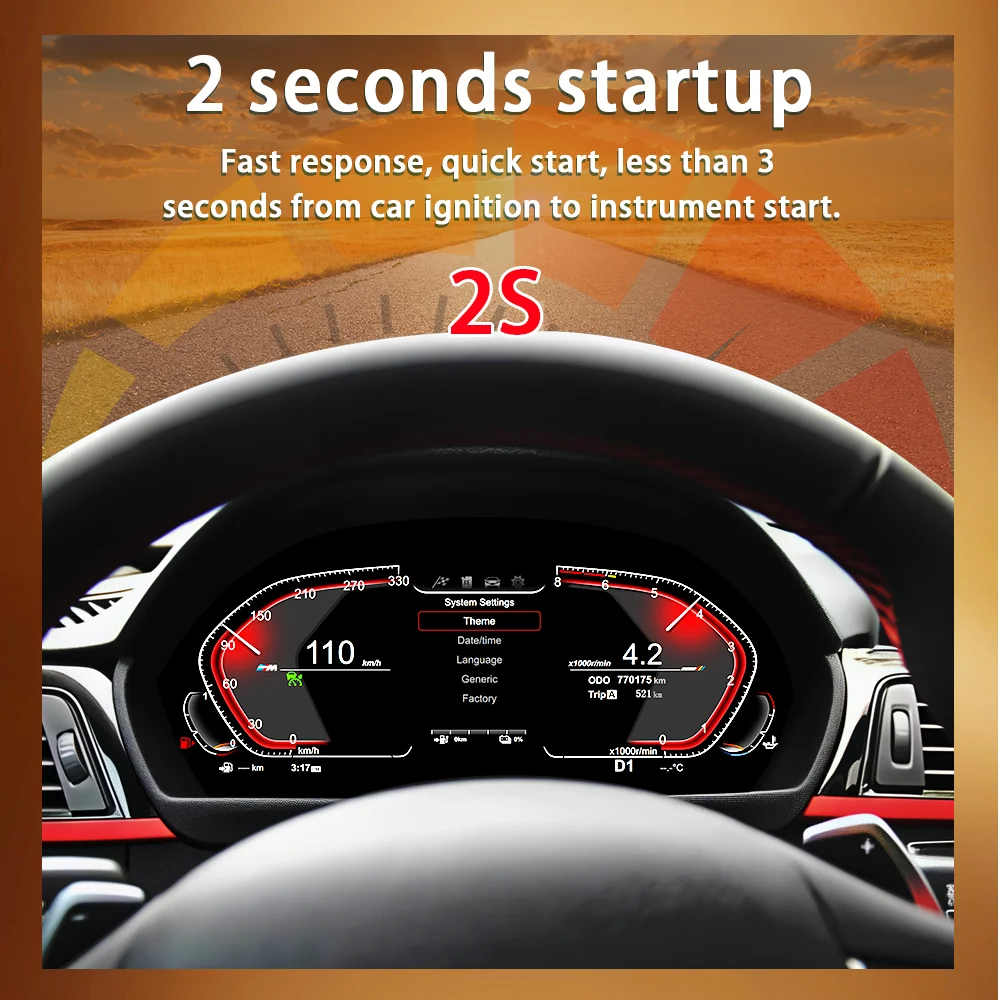 شاشة لوحة القيادة LCD Linux 12.3 بوصة بسعر المصنع لسلسلة BMW 3 /4 GT F30 F31 F34 F36 F33 مجموعة أدوات السيارة قمرة القيادة Voor