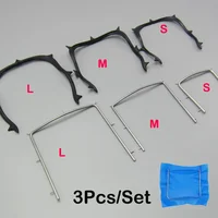 Juego de 3 piezas (L/M/S) de marcos de dique de goma dental endodóntico en forma de U, soporte para láminas de arco facial, soporte de plástico/acero inoxidable, herramientas de odontología