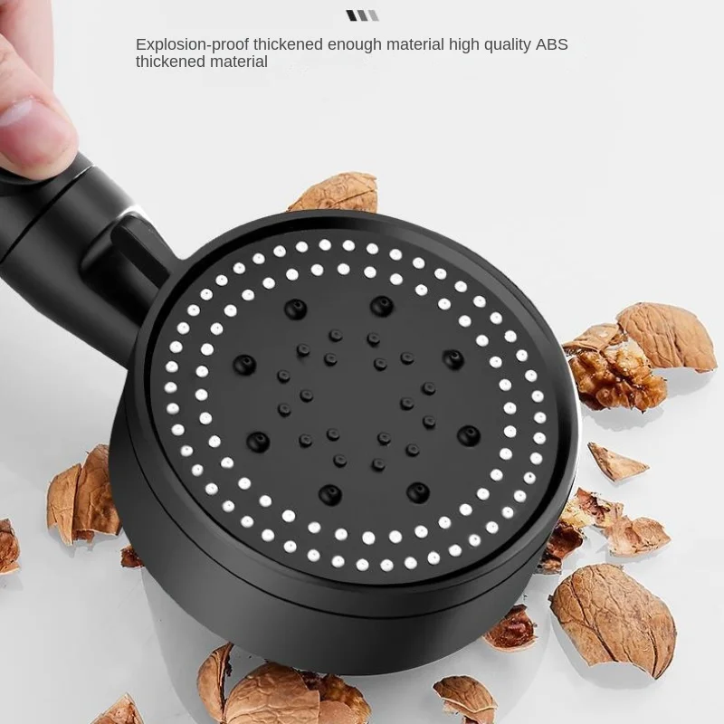 High Pressure Shower Head One-Key Stop Spray Nozzle Water 5 Models Knobs Saving Portable Shower Head Bathroom Accessories