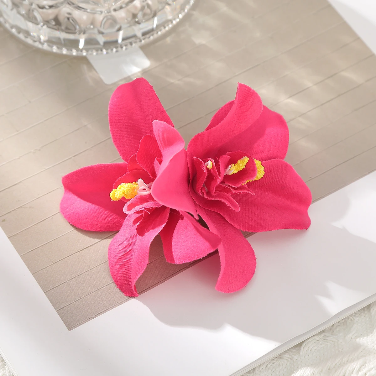 Hawaii fiori tornante simulato orchidea fermagli per capelli boemia fermagli per capelli da sposa forcine Barrette per accessori per capelli da sposa