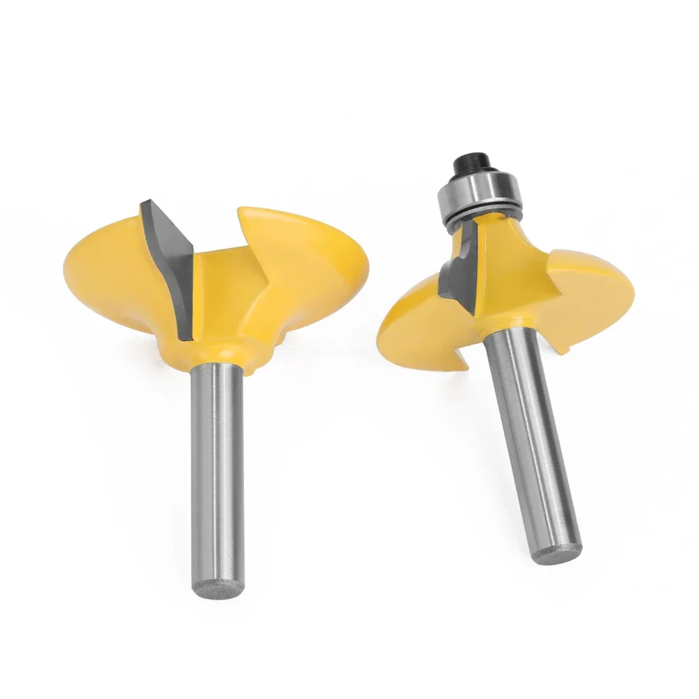 AURWOF 8mm Shank 2pcs Entry Door For Long Tenons Router Bit Woodworking Cutter Bits Tenon Cutter For Woodworking Tool MC02068