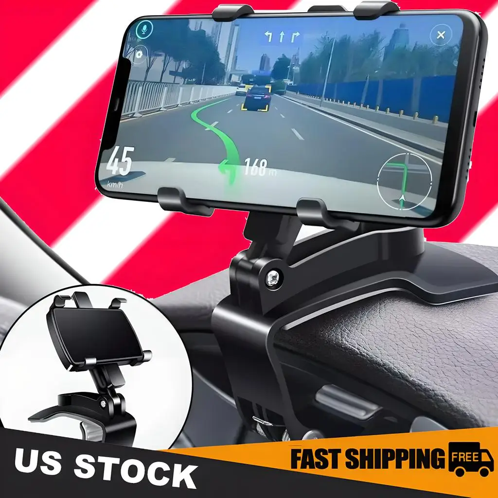 Universal Car Phone Holder Foldable Dashboard Adjustable Spr