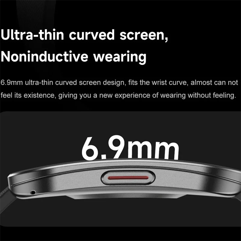 2025 Amoled منحني Smartwatch الرجال النساء الرياضة 24h معدل ضربات القلب مراقبة الصحة بلوتوث ساعة ذكية لشاومي هواوي آيفون 15