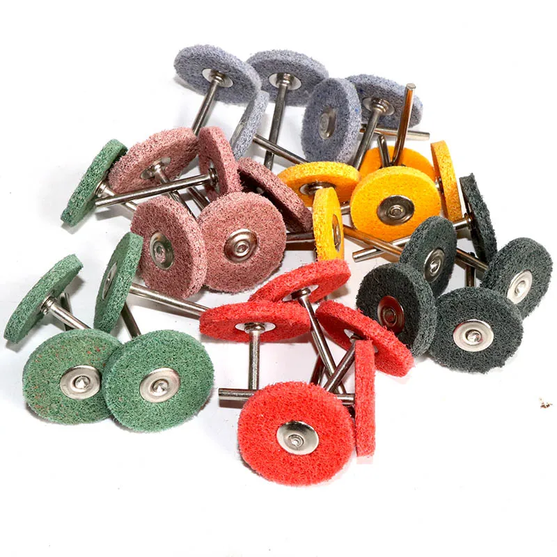 20pc Nylon Fibre Abrasive Point T-shaped Non-woven Polishing Gridning  Head 3mm 1/8