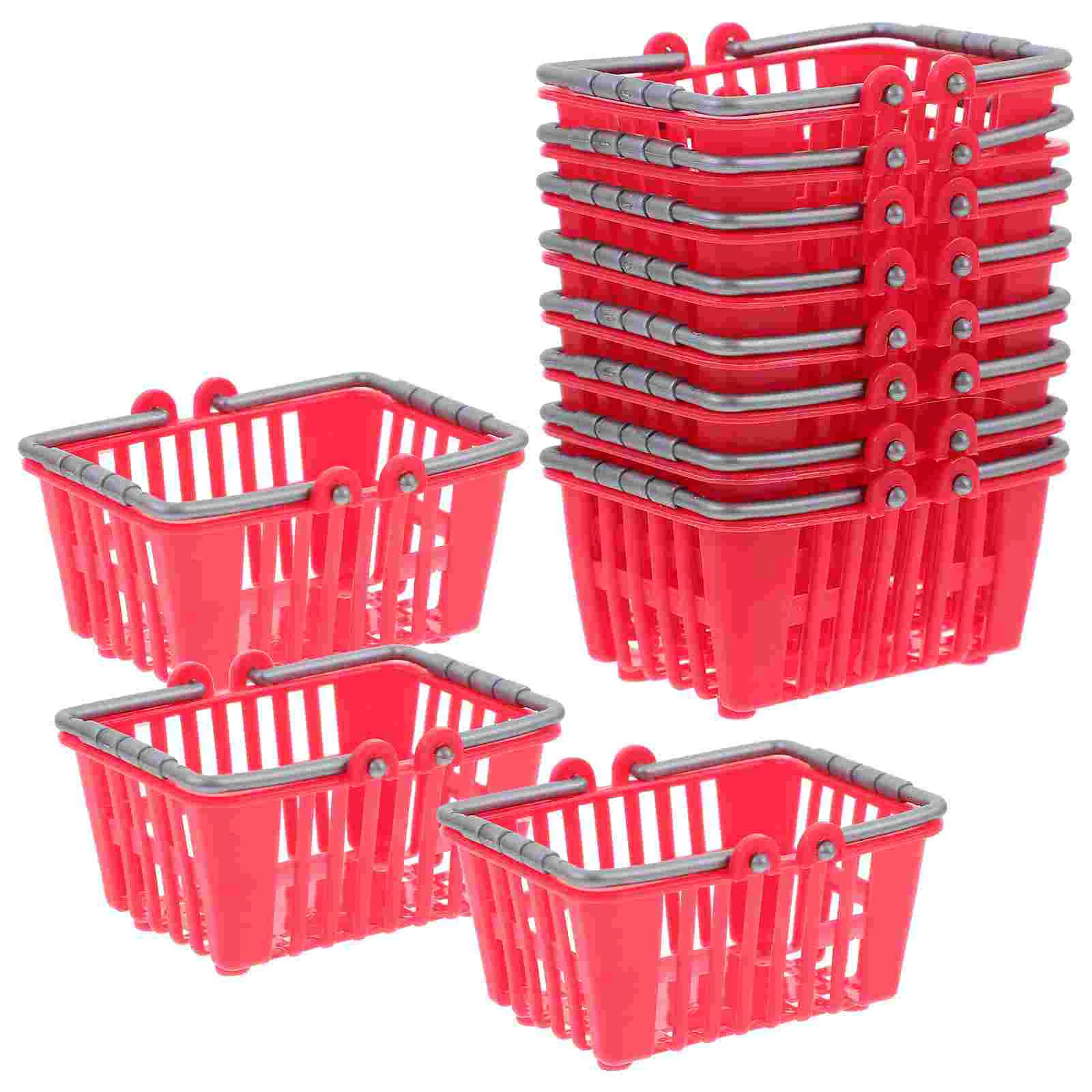 20 Pcs Mini Shopping Basket Kids Grocery with Handles Small Home Storage Baskets for Miniature Toy Girls Toys 4-5 Toddler