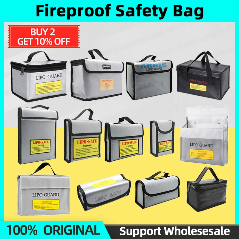 Fireproof Safety Bag LiPo Battery Portable Lipo Guard Explosion Proof Fire Resistant Charging Sack Battery Safe Bag For Battey