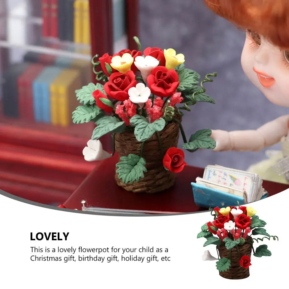 

1 шт. миниатюрный садовый декор: прочный пластиковый цветочный горшок, миниатюрное украшение для рабочего стола, декор для сказочного сада