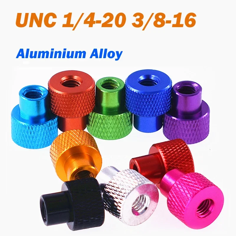 Colored Nuts UNC 1/4-20 3/8-16 Aluminium Alloy Blind Hole Knurled Thumb Nuts Hand Grip Knob Nut