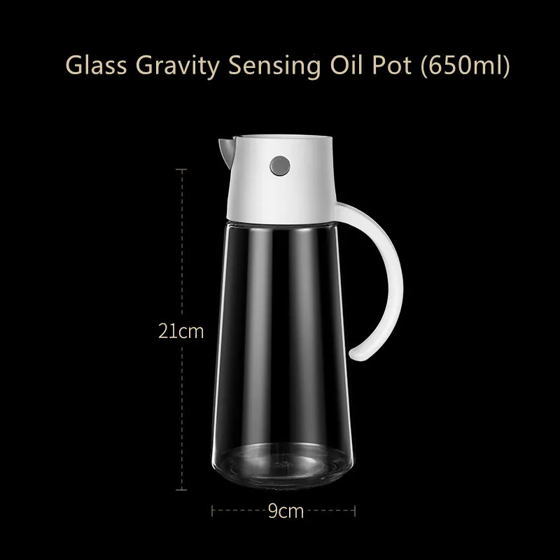 

Kitchen Automatic Opening and Closing Oil Pot Household Glass Gravity Seasoning Oil Bottle Soy Sauce Pot Sealed Storage Bottle