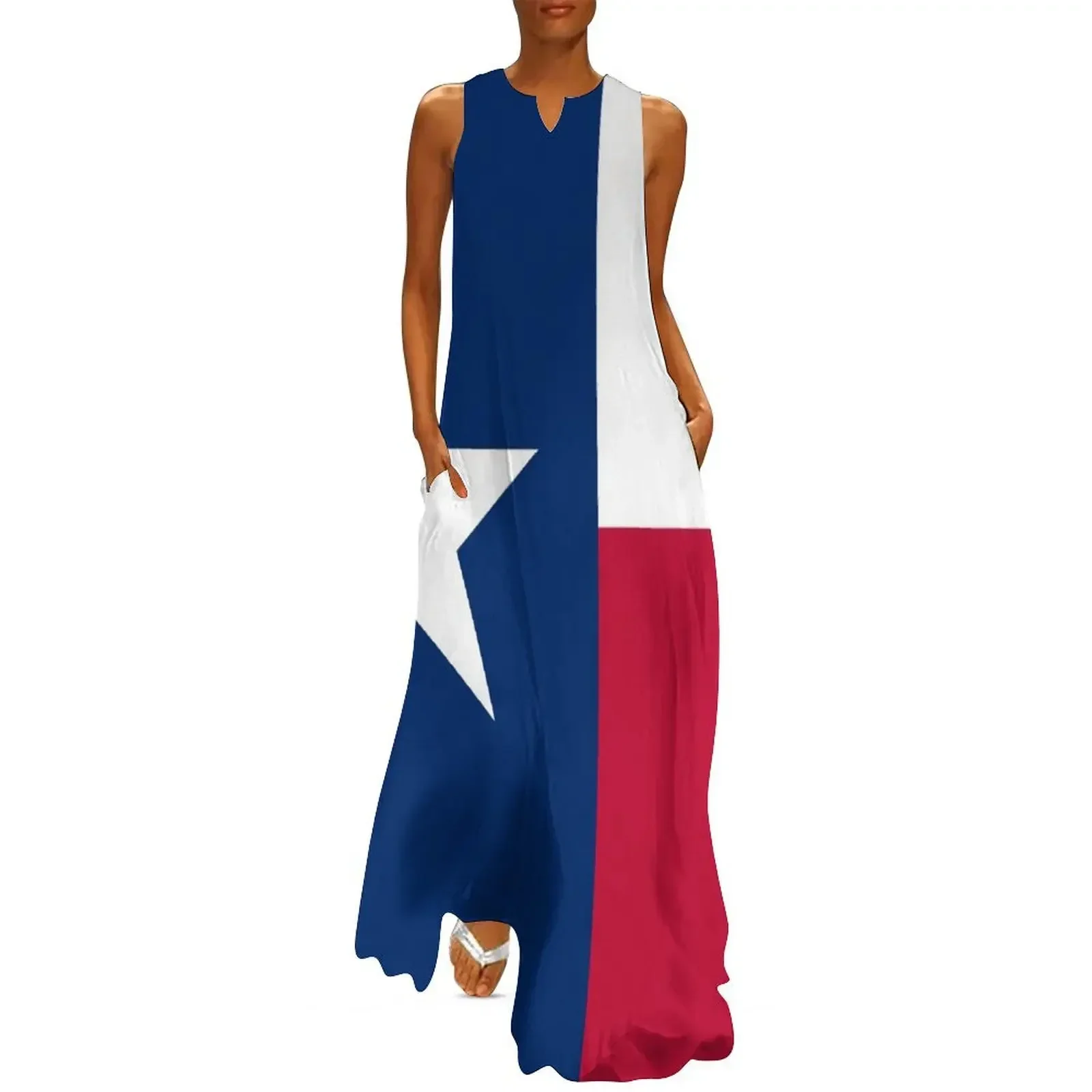 

Flag of Texas - Texan Flag Long Dress Aesthetic clothing Evening gown women's elegant loose dresses Dress