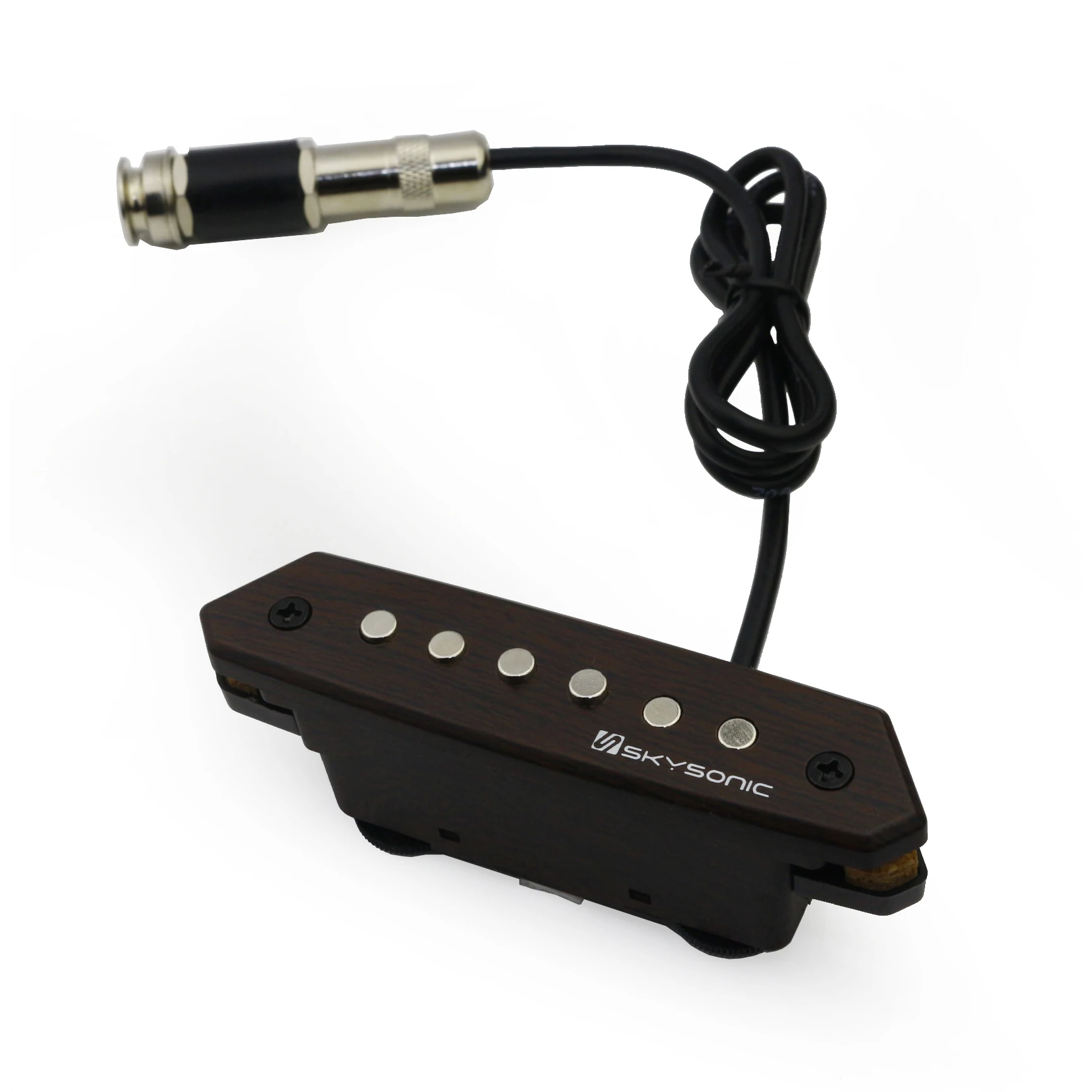 Przetwornik humbucker do gitary akustycznej - Skysonic A-810, wyściełany klips do otworu rezonansowego, pasywne sterowanie głośnością i tonem, chroni wykończenie