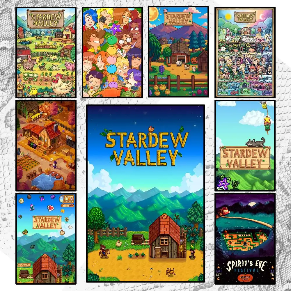 Game Popular Classic Stardew Valley Poster Wall Art Poster HD Waterproof PP Print Bedroom Living Room Office Decor Gift