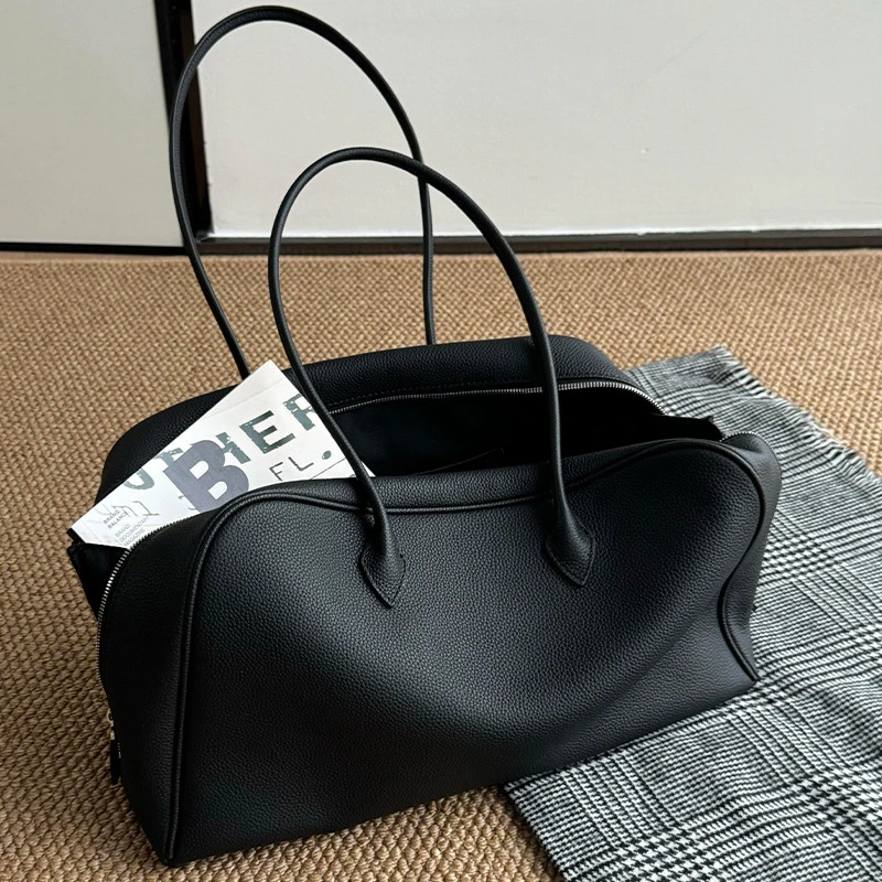 

Модная повседневная женская сумка на плечо с узором личи, большая вместительная сумка-тоут Boston, женская сумка на плечо в стиле ретро для поездок на работу