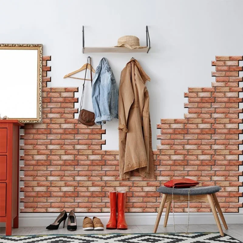 30cmX30cm 3D Imitation Brick Wall Stickers DIY Removeable Self-adhesive Waterproof Wallpaper Living Room Kitchen Art Decoration